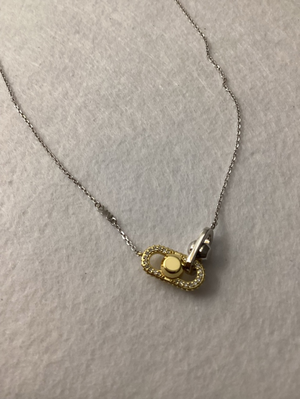 Michael Kors Astor Link Precious Metal-Plated Tone Sterling Silver Pavé Necklace - Picture 6 of 8